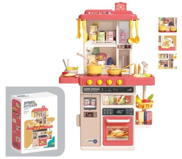 Mama Kiddies 50 részes 78 cm magas Spray Kitchen babakonyha szett narancs
színben