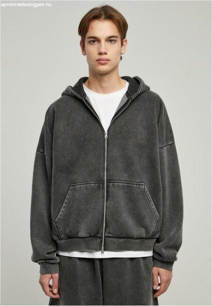 Urban Classics Heavy Sand Washed 90's Zip Hoody black