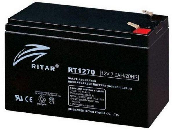 Ritar RT1270 12V 7Ah zselés akkumulátor T1