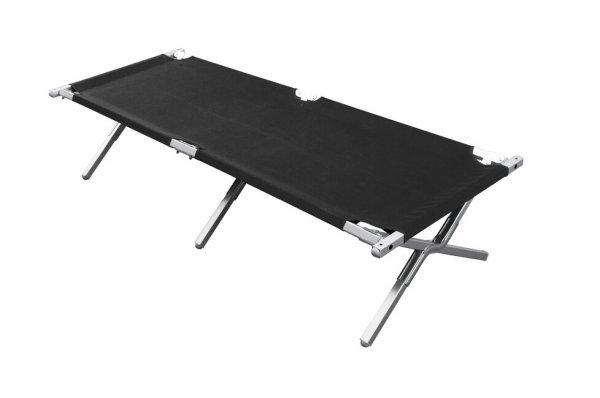 BasicNature Alu-Campbed Utazási nyugágy fekete 210 cm