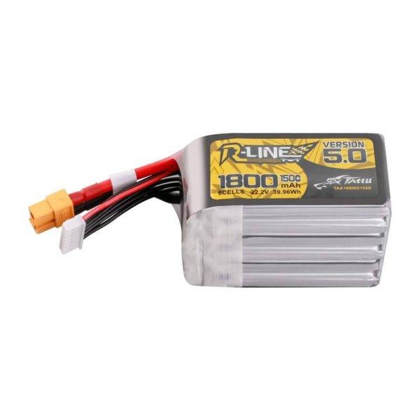 Lipo Tattu R-Line Version 5.0 1800mAh 22.2V 150C 6S akkumulátor XT60
csatlakozóval