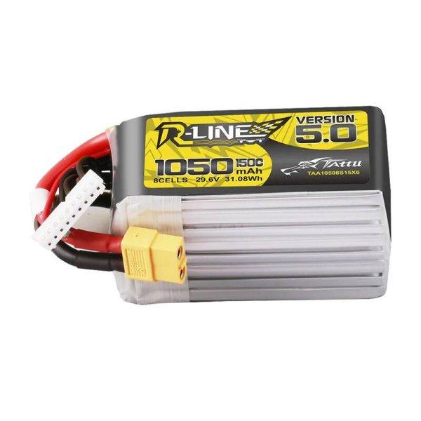 Lipo Tattu R-Line Version 5.0 1050mAh 29.6V 8S 150C akkumulátor XT60
csatlakozóval