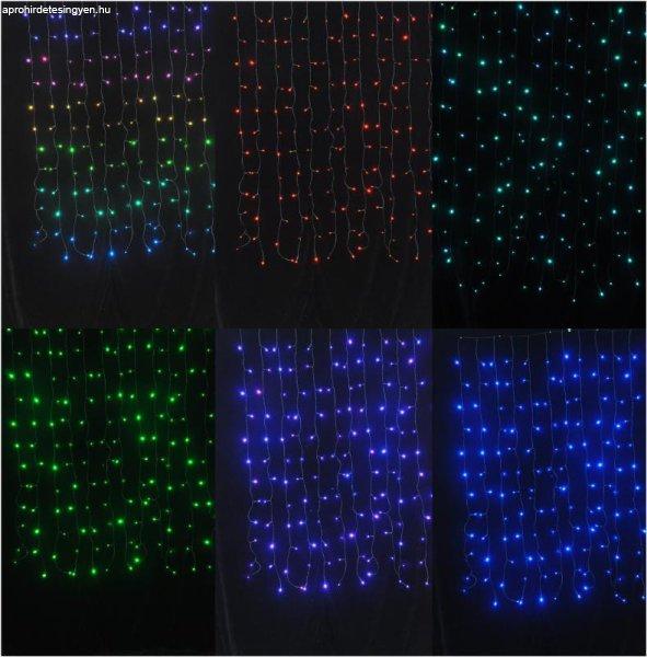 Entac Karácsonyi Függöny IP44 RGB 8x8 Funkció 1x1.5m IR távirányítóval