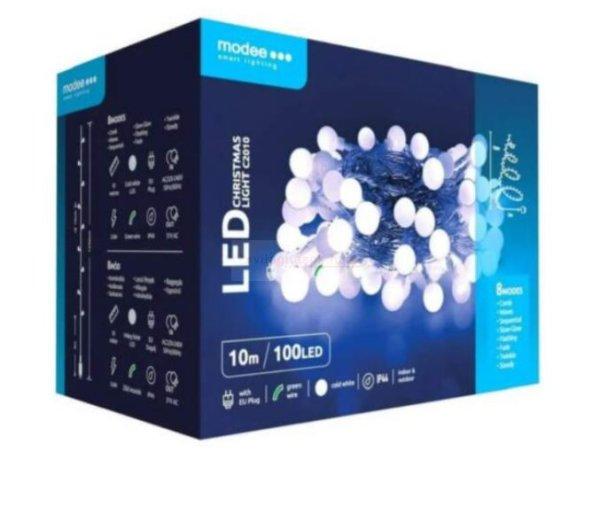 LED karácsonyi gömbfűzér 100LED/10m kültéri fehér-fényű 10000K Berry
Modee