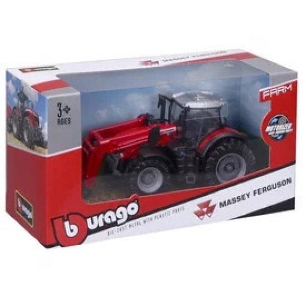 Bburago 10 cm traktor - Massey Ferguson markolóval