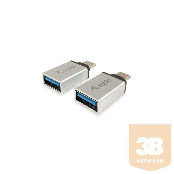 Equip Átalakító - 133473 (USB-C -> USB-A átalakító, apa/anya, ezüst)