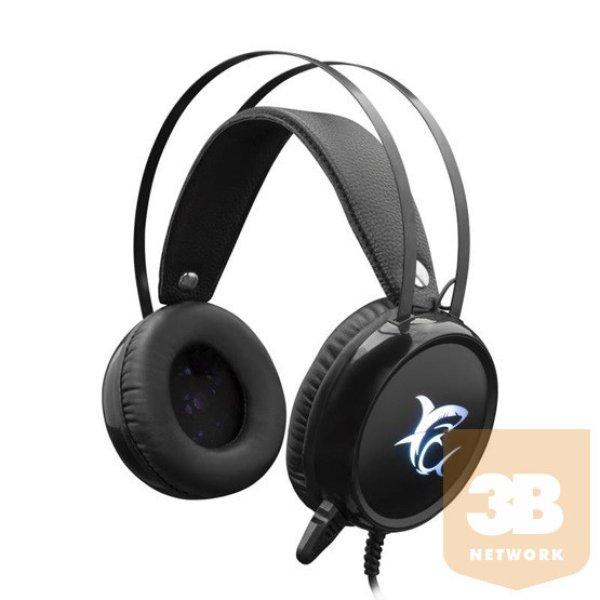 HDS White Shark MARGAY GH-1947 gamer headset mikrofonnal - Fekete