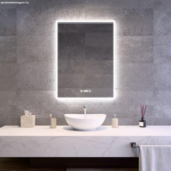 Welland Luxury-Line G770 LED tükör - fényerő + színhőfok állítás +
páramentesítő + óra - 60 x 80 cm