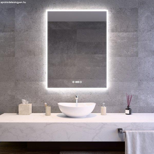 Welland Luxury-Line G773 LED tükör - fényerő + színhőfok állítás +
páramentesítő + óra - 70 x 90 cm