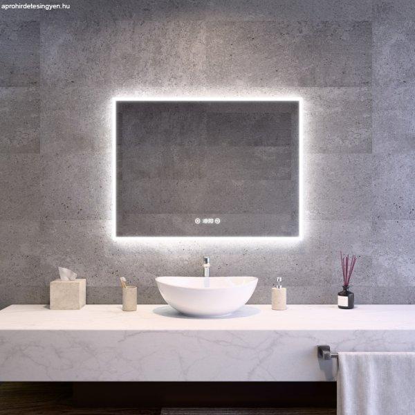 Welland Luxury-Line G774 LED tükör - fényerő + színhőfok állítás +
páramentesítő + óra - 80 x 60 cm