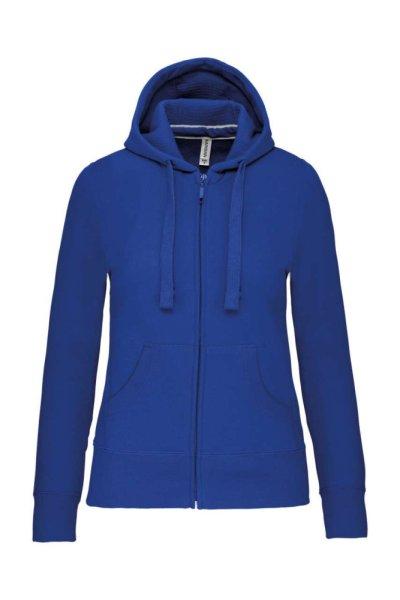 Női cipzáros kapucnis pulóver, Kariban KA464, Light Royal Blue-XS