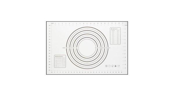 60*40 cm-es szilikon nyújtólap használatot segítő jelöléssel