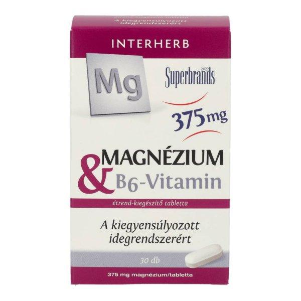 INTERHERB MAGNÉZIUM 375 MG + B6-VITAMIN