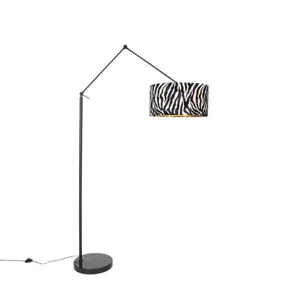 Modern állólámpa fekete búra zebra design 50 cm - Szerkesztő