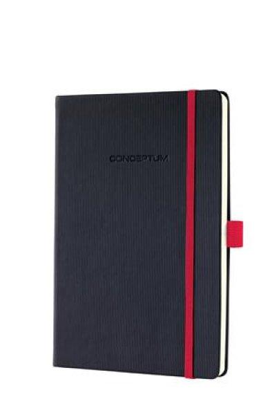 Jegyzetfüzet, exkluzív, A5, vonalas, 97 lap, keményfedeles, SIGEL
"Conceptum Red Edition", fekete-piros