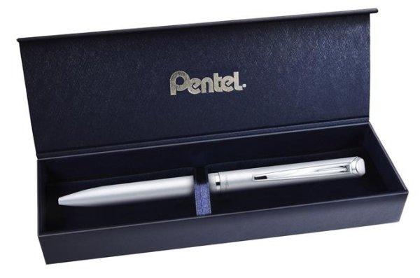 Rollertoll, 0,35 mm, rotációs, ezüst tolltest, PENTEL "EnerGel
BL-2007" kék