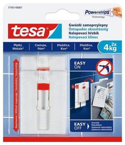 Akasztószög, öntapadó, állítható, TESA "Powerstrips®", sima
felületre