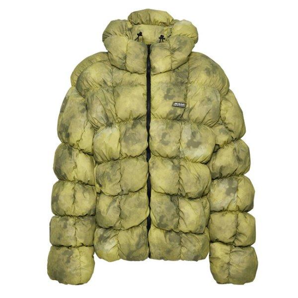 Karl Kani Sport Patch Square Quilted Tie Dye Puffer Jacket lime green