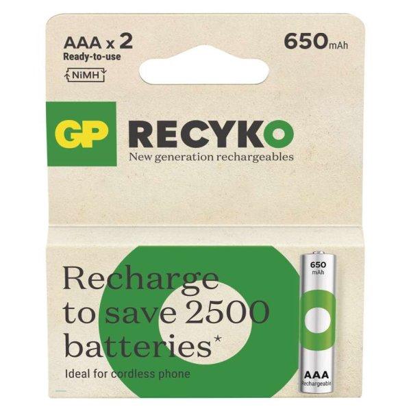 EMOS B25162, GP ReCyko NiMH Akkumulátor HR03 (AAA) 650mAh 2db