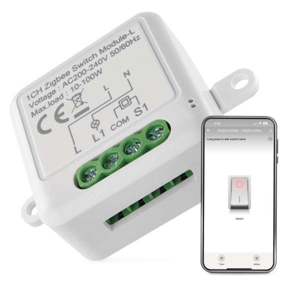 EMOS H5103, GoSmart kapcsolómodul IP-2103SZ, ZigBee, 1 csatornás (nem igényel
N vezetéket)