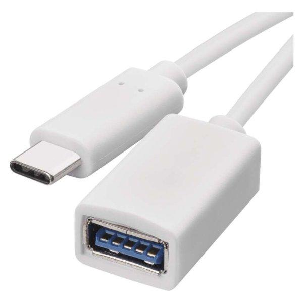 EMOS SM7054, Adat OTG kábel USB-A 3.0 / USB-C 3.0 redukciós funkcióval, 15
cm, fehér