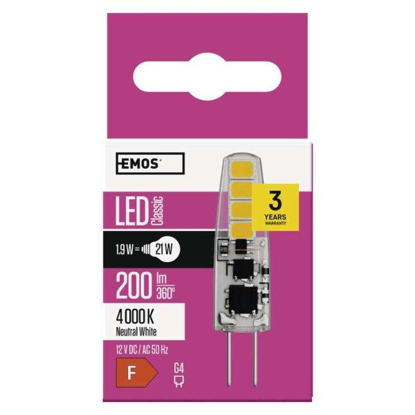 EMOS ZQ8621, LED izzó Classic JC / G4 / 1,9 W (21 W) / 200 lm / természetes
fehér