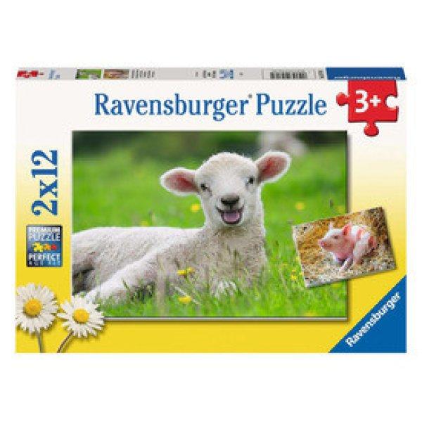 Ravensburger Puzzle 2x12 db - Állatok a farmon