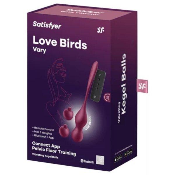 Satisfyer Love Birds Vary - okos, variálható gésagolyó (bordó)