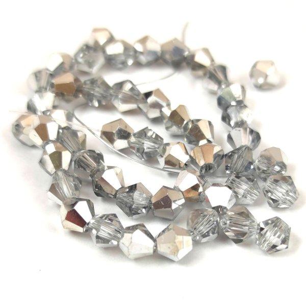 Távolkeleti üveg bicone gyöngy - Crystal CAL - 6mm