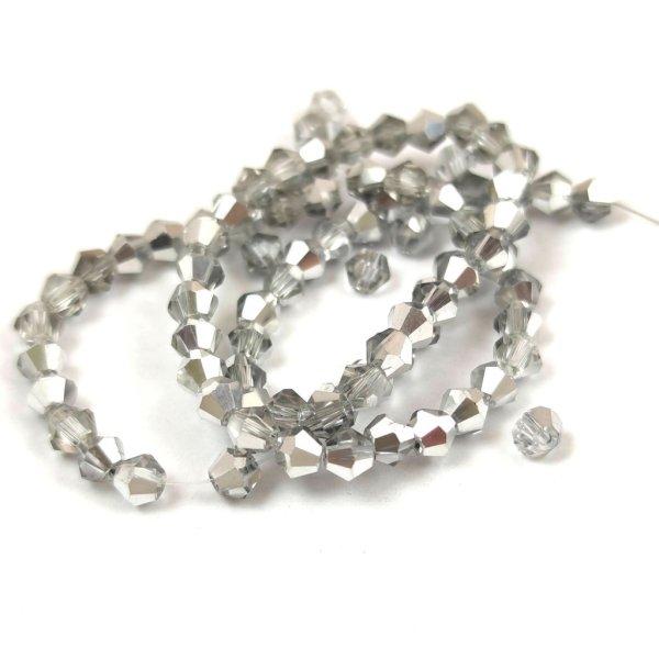 Távolkeleti üveg bicone gyöngy - Crystal CAL - 4mm