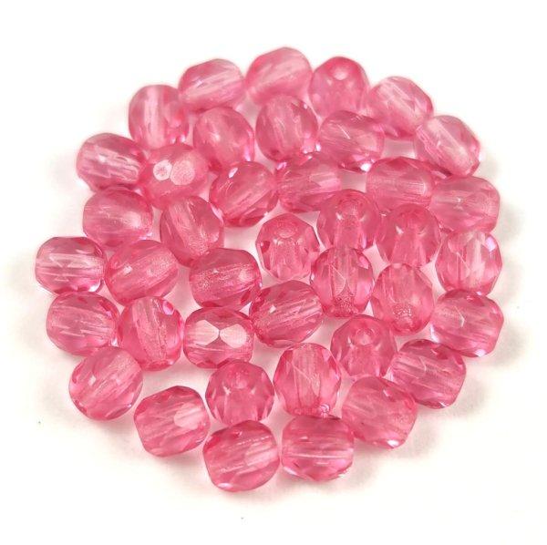 Cseh csiszolt golyó gyöngy - Transparent Padparadscha - 4mm