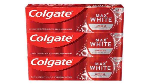 Colgate Fehérítő fogkrém Max White Luminous 3 x 75 ml