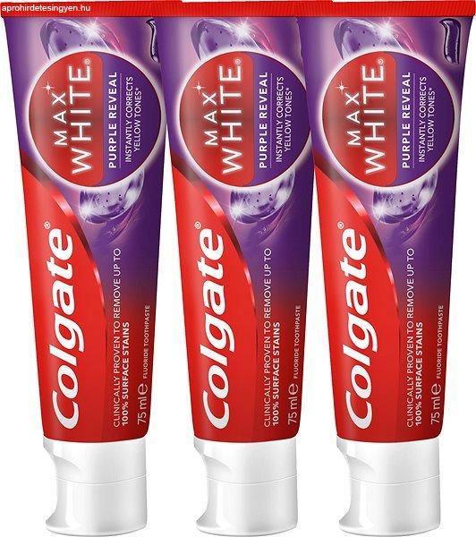 Colgate Fogkrém Max White Purple Trio 3 x 75 ml