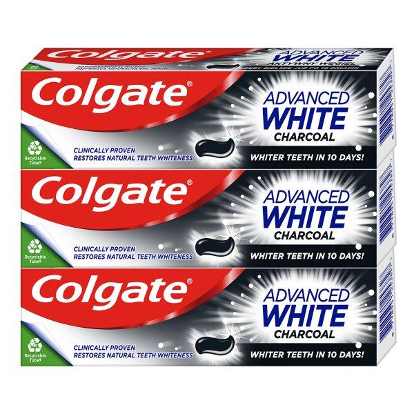 Colgate Fehérítő fogkrém Advanced White Charcoal 3 x 75 ml