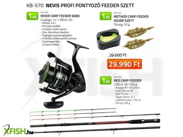 Nevis Profi Pontyozó Feeder Szett Horgászbot Orsóval 390cm 60-150g