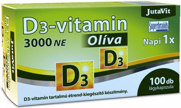 JutaVit D3-vitamin 3000NE Olíva - 100 db lágykapszula