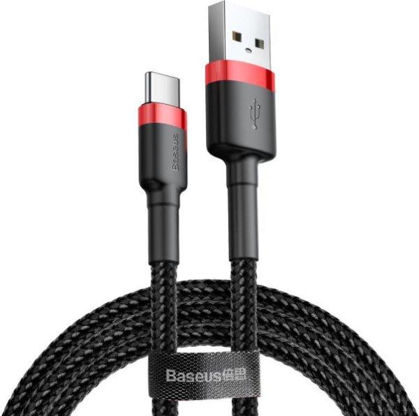 Baseus Cafule 3A USB-USB-C kábel 0,5 m, piros-fekete