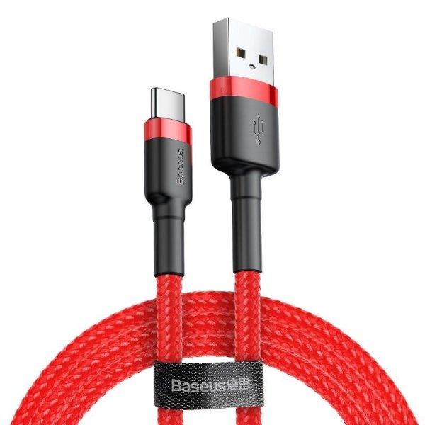 Baseus Cafule 3A USB-USB-C kábel 0,5 m, piros