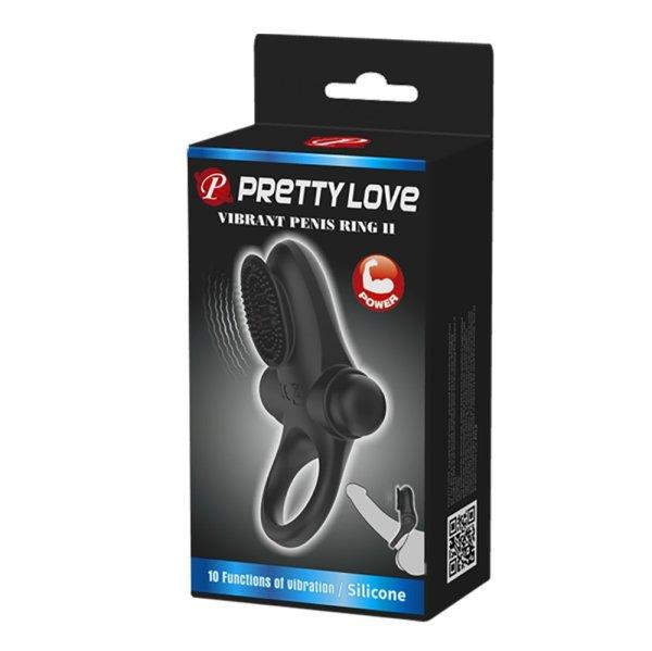  Pretty Love Vibrant Penis Ring 2 Black 