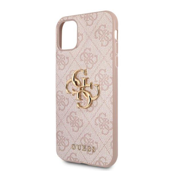 Guess Apple iPhone 11 (6.1) 2019 PU 4G Metal Logo hátlapvédő tok pink
(GUHCN614GMGPI)