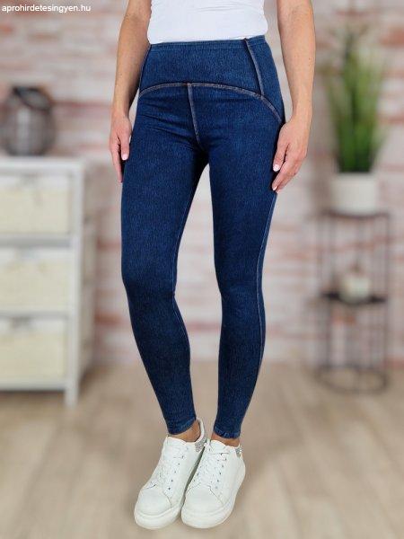 Alakformáló, sötétkék farmer leggings S-XL-ig