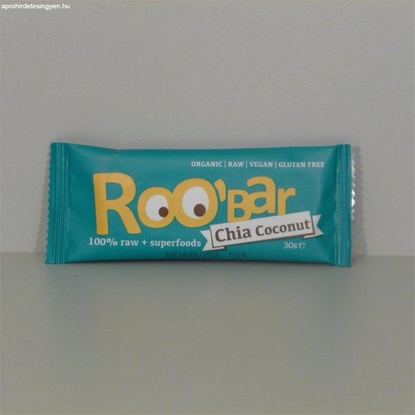 Roobar 100% raw bio gyümölcsszelet chia mag-kókusz 30 g