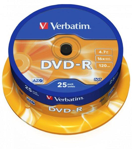 Verbatim DVD-R 4,7Gb 16x Hengeres 25db/csomag (25-ös címke)