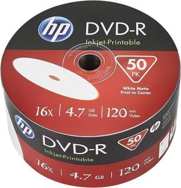 HP DVD-R 4,7Gb 16x Nyomtatható Zsugor csomagolás 50db/csomag (50-es címke)