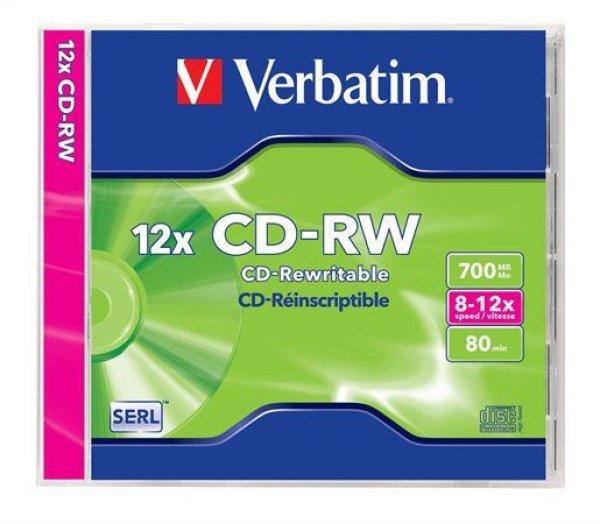 Verbatim CD-RW 80 8-12x Normál tok 1db-os (1-es címke)