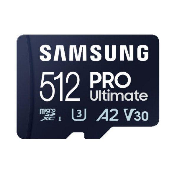 SAMSUNG Memóriakártya, PRO Ultimate microSD 512GB, Class 10, V30, A2, Grade 3
(U3), R200/W130