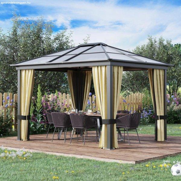 Exkluzív Alumínium Pavilon Pergola Polikarbonát Tetővel 3x3,6 m –
Fekete-Bézs