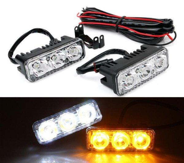 LED nappali menetjelző (DRL) + INDEX 12V 2x3 POWER LED párban