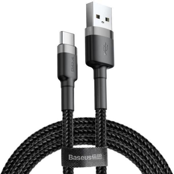 Baseus Cafule USB-USB-C adat/töltőkábel 3A 1m - Szürke-Fekete