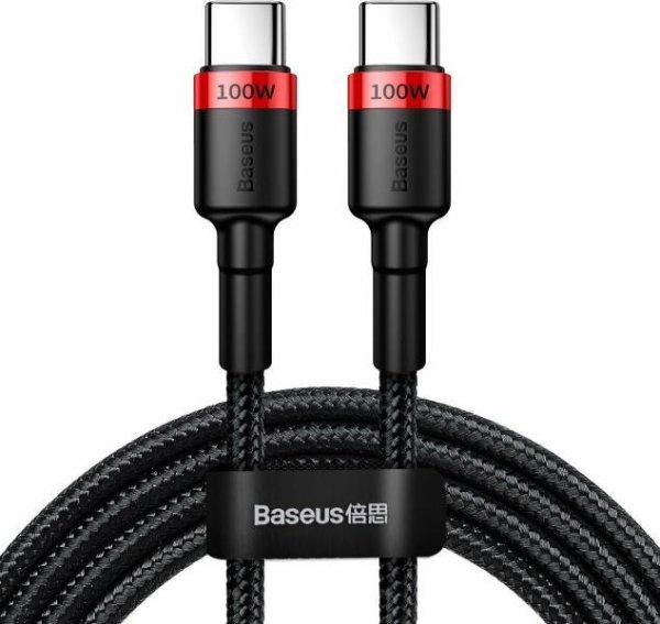 Baseus Cafule USB Type-C - Type-C adat/töltő kábel PD2.0 100W (20V 5A) 2m,
Fekete-Piros